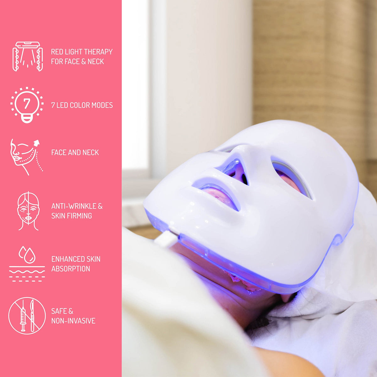 Pursonic 7-in-1 Facial Therapy Device & LED Light Therapy Mask Bundle