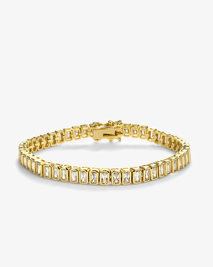 Laura Gold Emerald-Cut CZ Tennis Bracelet