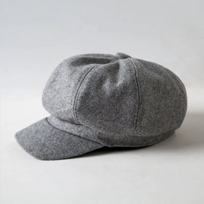 Octagonal Woolen Beret Hat for Casual Wear