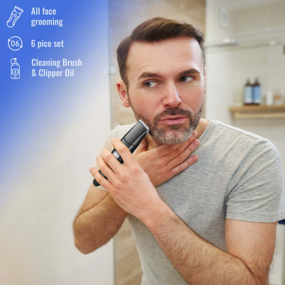 Grooming Essentials Bundle with 10-Piece Trimming Kit & 4-Piece Beard Care Set