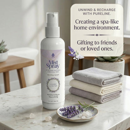 Pursonic Lavender & Sea Salt Aromatherapy Mist Spray Bundle – 3-Pack with 100% Natural Essential Oils