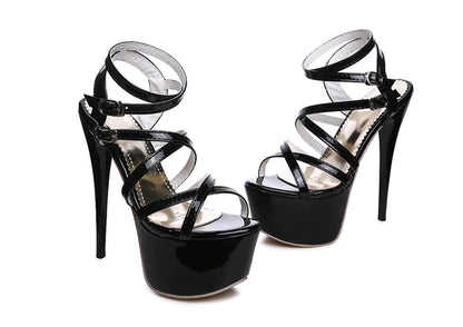 Strappy High Heels with Stiletto Design