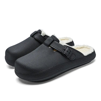 Fleece-Lined Eva Soft Bottom Slippers for Home Travel