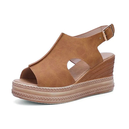 Summer Women's Hollow Wedge Platform Sandals