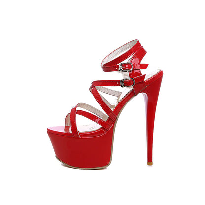 Strappy High Heels with Stiletto Design