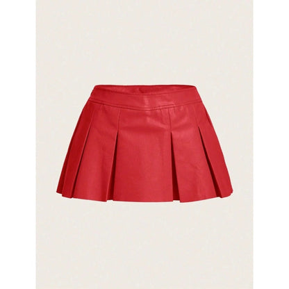 Women's Sexy Crop Top Leather Skirt