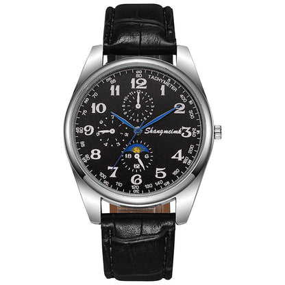 Leather strap quartz business watches