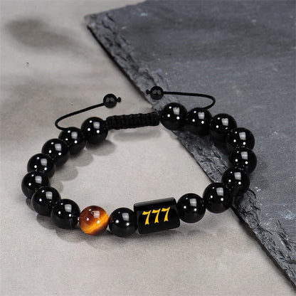 Obsidian Number 000-999 Bracelet