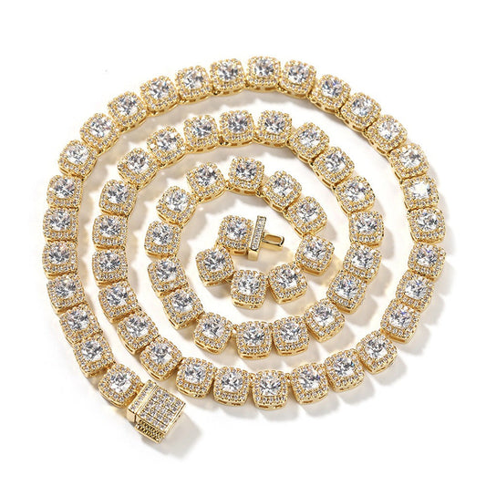 mens gold Gold Plated Rock Candy Chain necklace