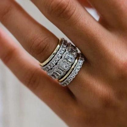 Affordable Men's Jewelry – Hip-Hop Diamond Five-Piece Ring Set
