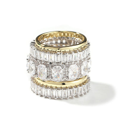 Affordable Men's Jewelry – Hip-Hop Diamond Five-Piece Ring Set