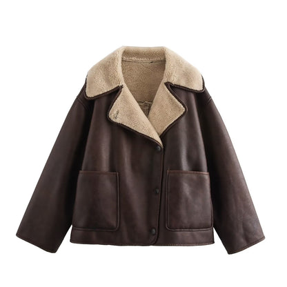 Reversible Fur & Leather Jacket coat