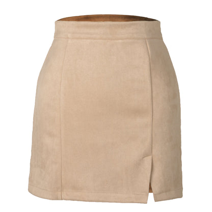 Suede Wrap Mini Skirt