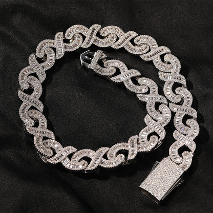 15mm Diamond Geometric Infinity Cuban Chain