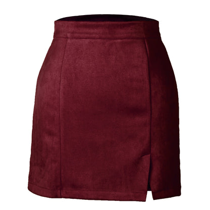 Suede Wrap Mini Skirt