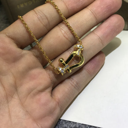 Diamond Horseshoe Necklace Charm