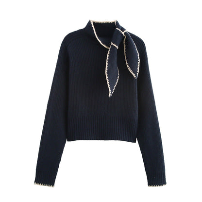 Sweet  Sweater Bow Detail Knit