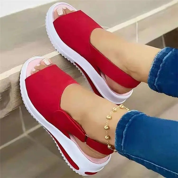 Cool Women's Fish Mouth Sandals with Thick Wedge Heel