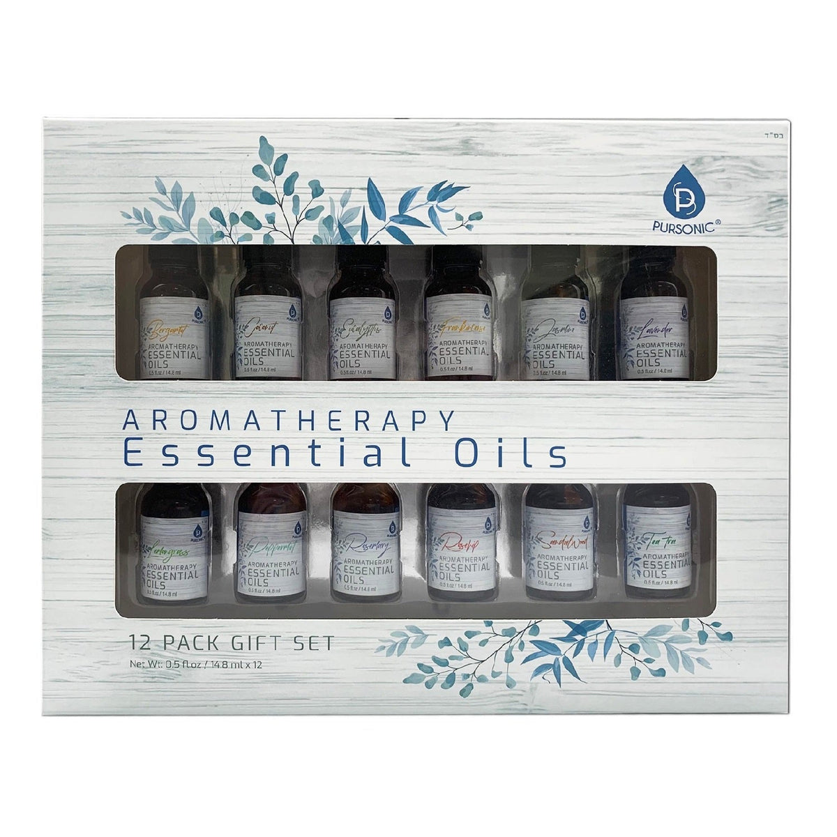 Pursonic Clean Air & Aromatherapy Bundle – True HEPA Air Purifier with 12 Essential Oils