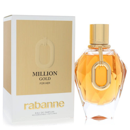 Paco Rabanne Million Gold For Her Eau De Parfum bottle and box.