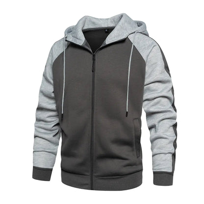 Men's Retro Hooded Zipper Cardigan Sweatshirt Top