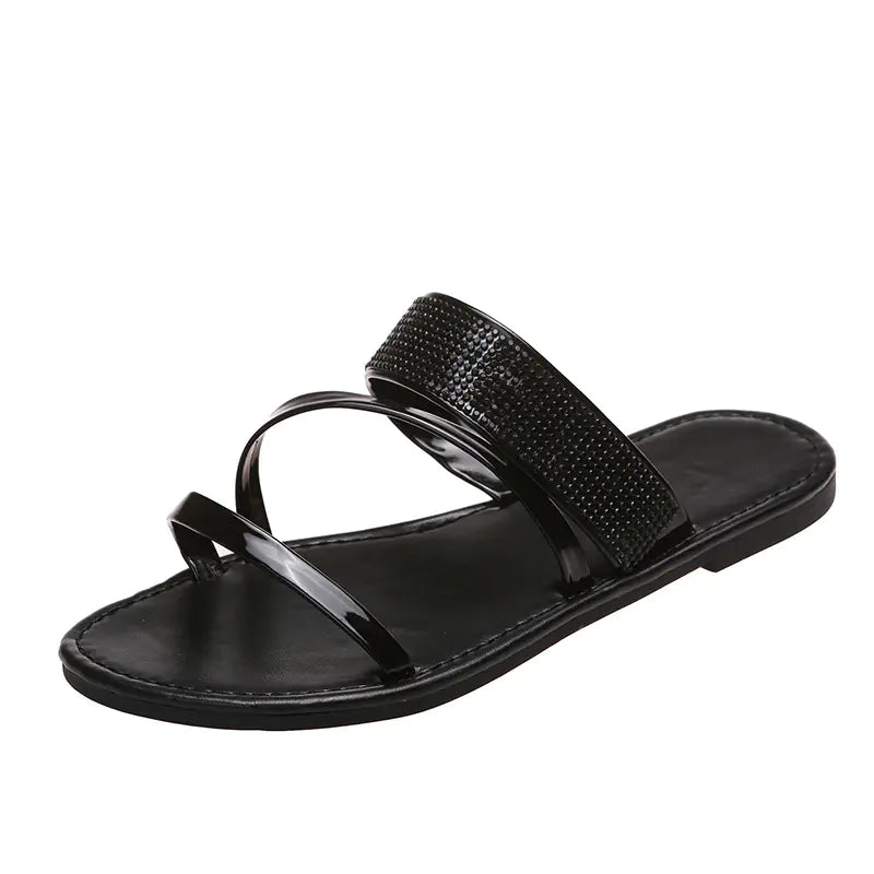 Large Outdoor Rhinestone Casual Sandals for Women