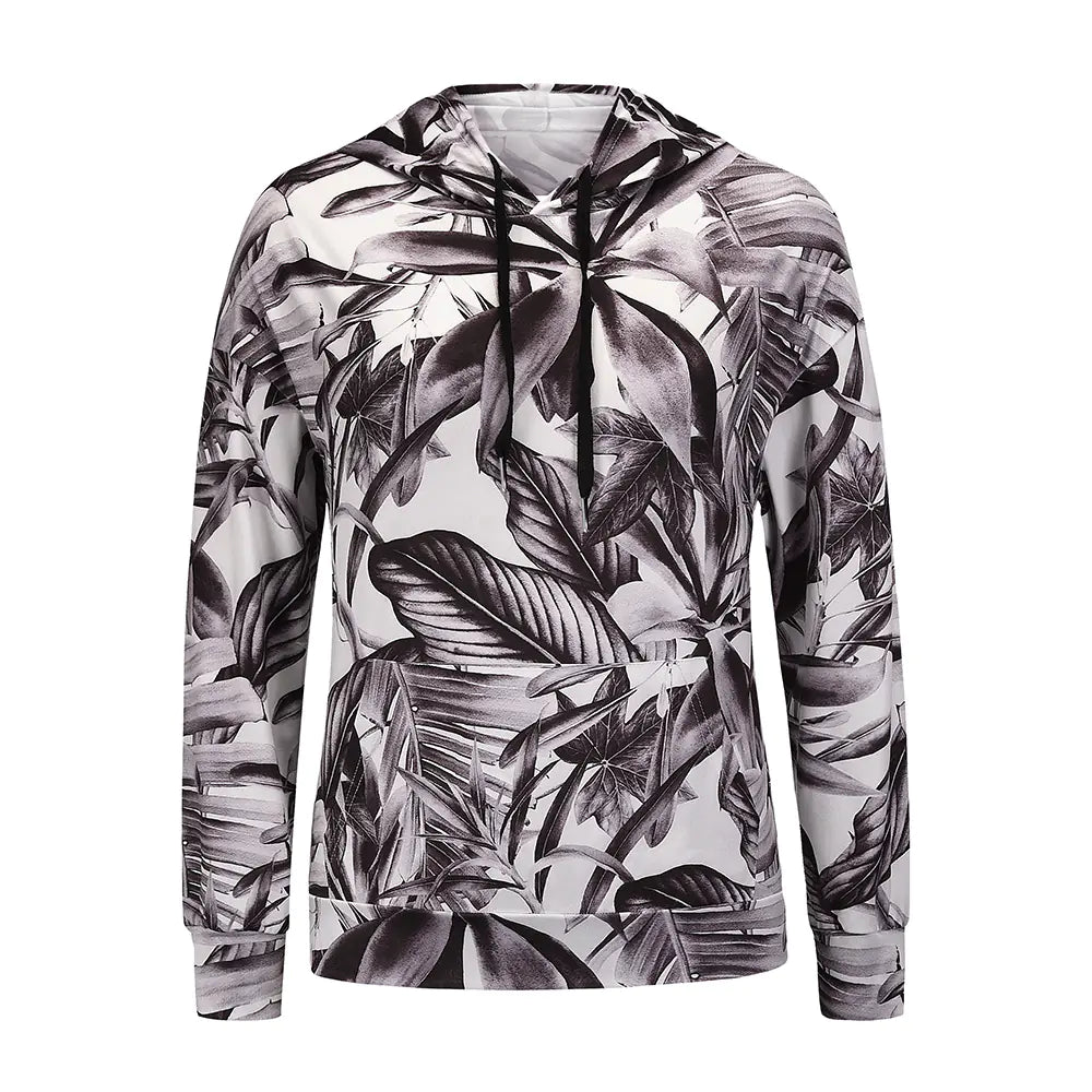 Floral Long-Sleeved Hooded T-Shirt for Women