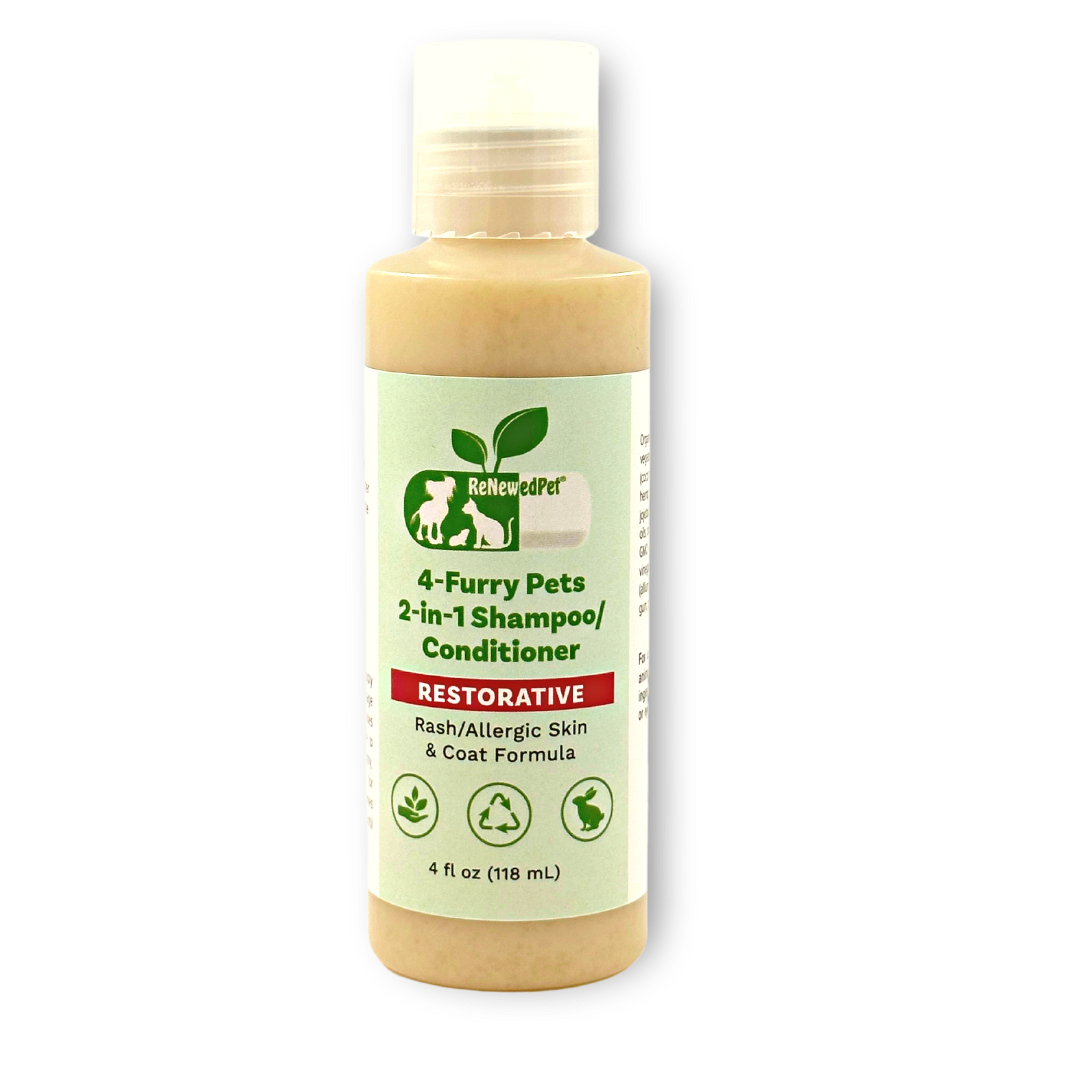 4-FURRY PETS 2-IN-1 * RESTORATIVE SHAMPOO & CONDITIONER