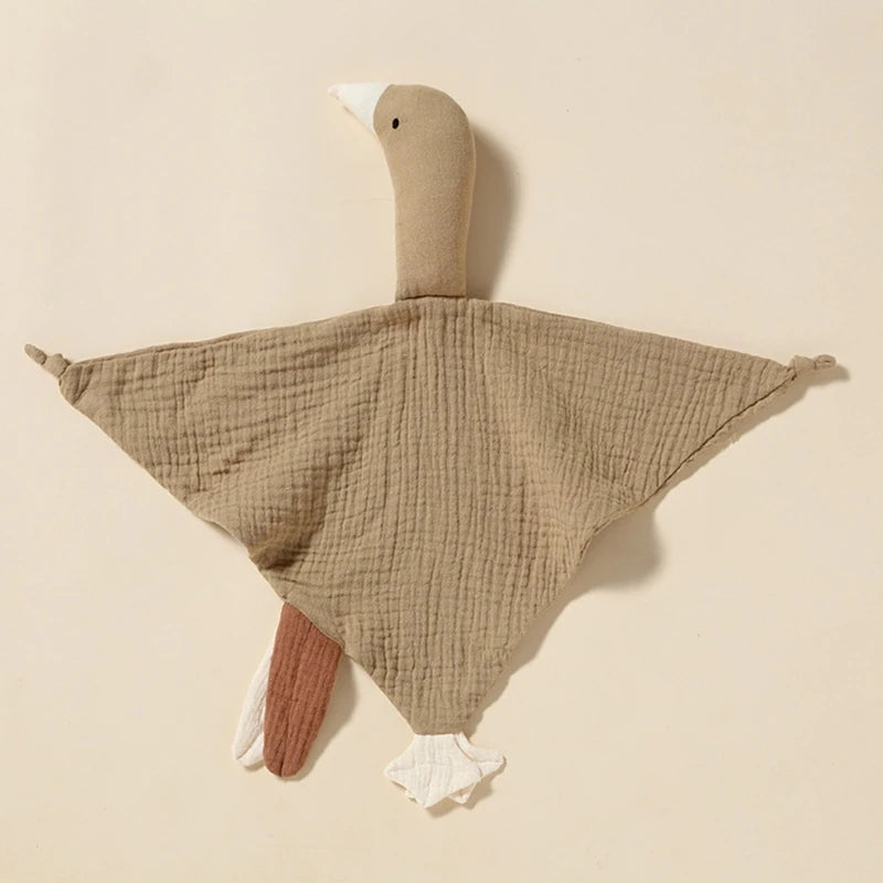 Stuffed Goose Baby Towel Cotton Baby Sleeping Cuddling Security Blanket Newborn Soothe Appease Towel Kids Face Towel Washcloth