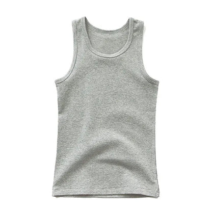Girls Boys Tank Tops Kids Candy Color Sleeveless Vest 2024 Summer Teenagers Top Tees 3 To 14Yrs Children's Undershirts Clothes