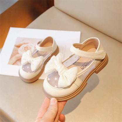 Walking Shoes For Baby Girls Soft Bottom Princess Shoes Sandals Spring Autumn Bow Round Toe Princess Dress Non-slip Shoes