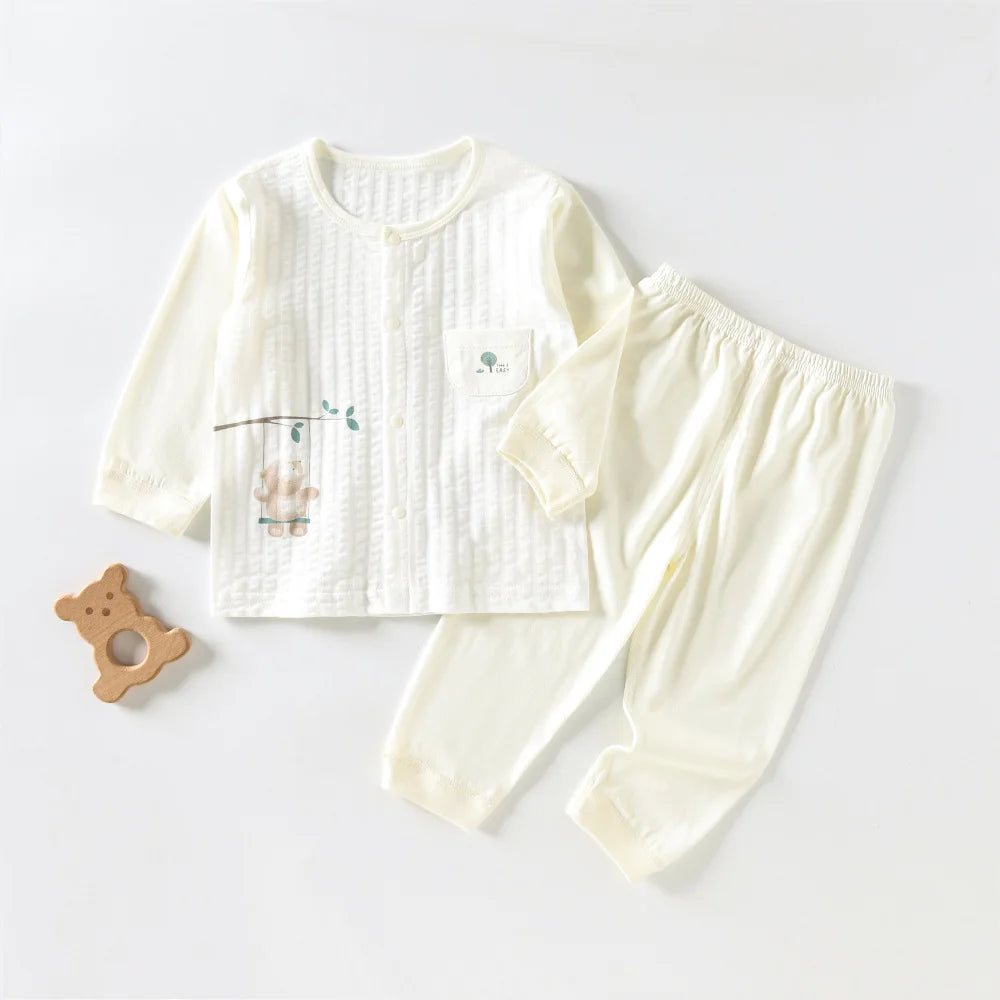 Baby Underwear Set Pure Cotton Summer Baby Split Pajamas Children's Home Clothes Light and Breathable
