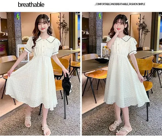 Girls' Dress 2025 Summer New Style Little Girl Princess Dress Stylish Children's Summer Dress