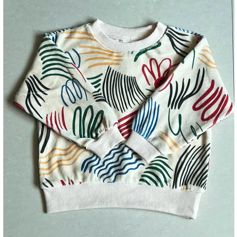 kids sweaters 2025 new autumn boys girls cute print sweatshirts child cotton outwear tops clothing