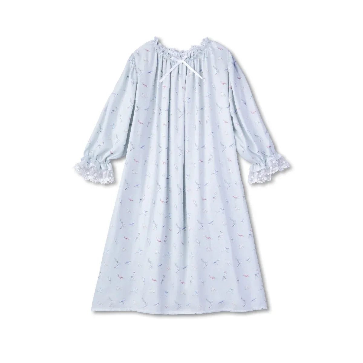 Girls Pajamas Set 2025 Spring And Summer New Blue Lace Lace Children's Home Clothing Cotton Printed Pajamas Children's Clothing