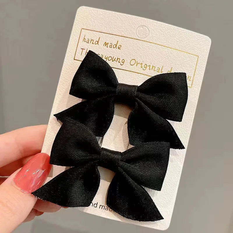 2PCS New Cute Bow Headgear Sweet Little Girl Hair Accessories Summer Girls Net Red Clips Baby Hairpins Children Hair Clips Gifts