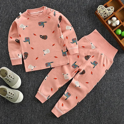 Baby Pajamas Children's Underwear Suit Boys and Girls' Pure Cotton High-waisted Autumn Clothes Autumn Pants Home Clothes