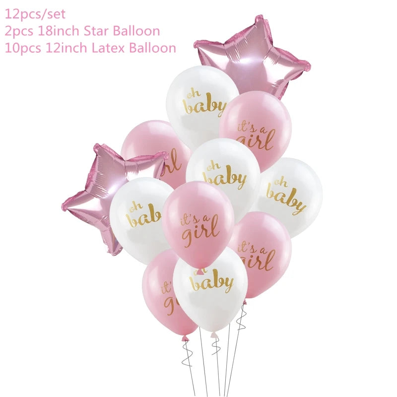 Baby Shower Boy Girl Decorations Set It's a Boy It's a Girl oh baby Balloons Gender Reveal Kids Birthday Party Baby Shower Gifts