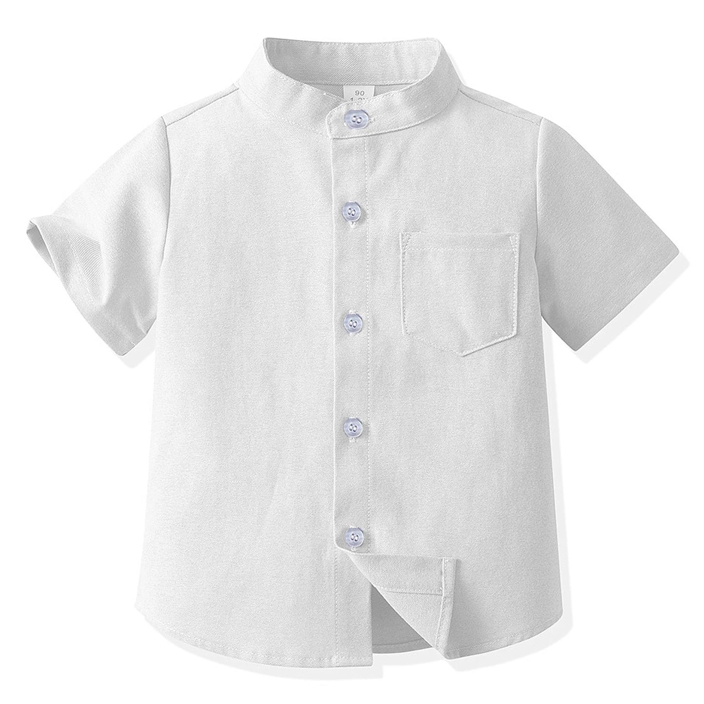Girls' School Uniform,Long/Short Sleeve Blouse,Single Breasted High Collar Boys Shirts,Formal Kids Button-Down Gentleman Tops