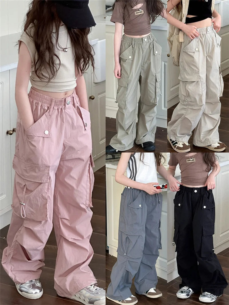 Girls Pants Spring Kids Hip Hop Pants Summer Children's Streetwear Casual Trousers Autumn Fashion Teen Large Size Sweatpants
