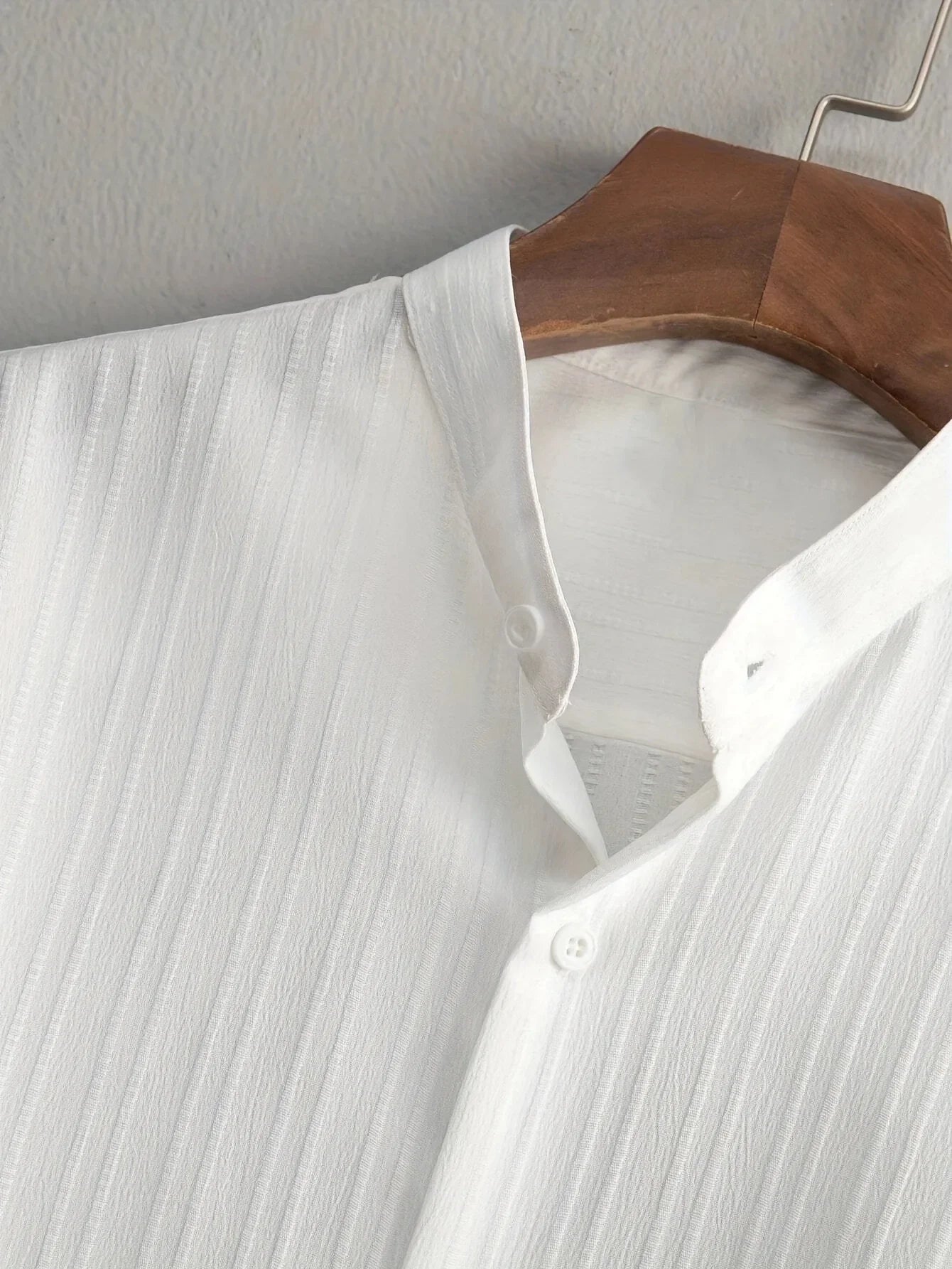 Men's Striped Short-sleeved Shirt and Breasted Lapel Suit Men's Fashion Trendy Style Mens Casual Waffle Shirt Suit