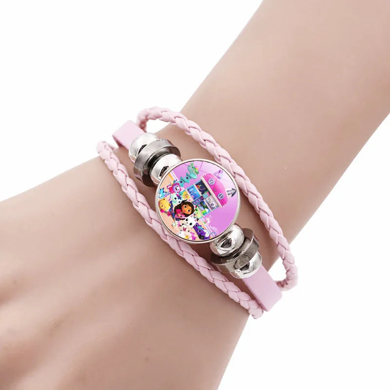 Gabby Dollhouse Girl Bracelets + Necklace Jewelry Set 2pcs Female Kawaii Necklace Chain Accessories Girl Party Birthday Gift Toy