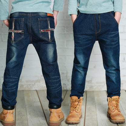 IENENS Teen Boy Clothes Straight Slim Casual Jeans For 4-10 Years Old Spring Fall Kids Denim Pants