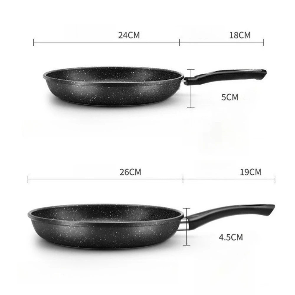 24/26cm Frying Pan Maifan Stone Omelette Skillet Pan Light Oil Cooking Pan Kitchen Flat Bottomed Steak Pan Universal Stovetop