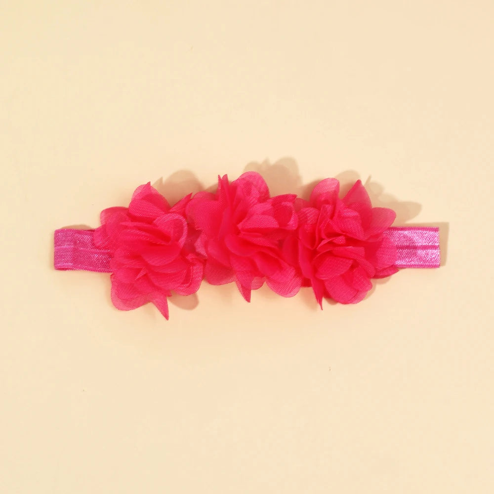 Baby Accessories For Newborn Toddler Kids Baby Girl Boy Headband Solid Chiffon Flower Hairband Princess Elastic Kids Headwear
