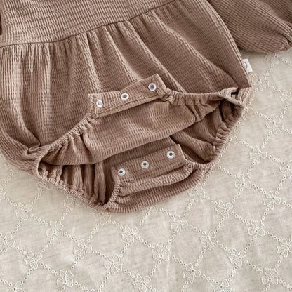 Baby Girls Clothes Toddler Autumn Winter Long Sleeve Lace Romper With Headwear For Infant Homewear Jumpsuit Baptism Overall