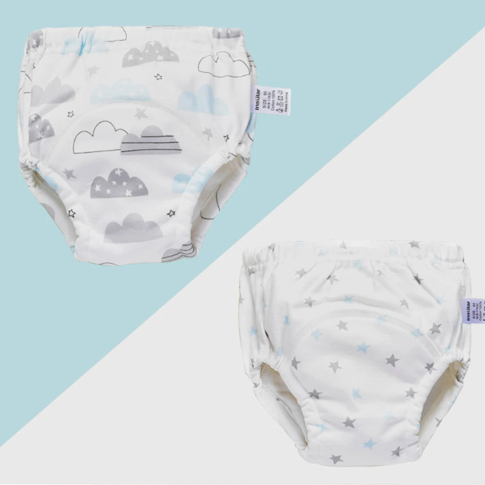 Insular Baby Training Pants Reusable Cotton Cloth Baby Diapers  Washable Infants Children Underwear Nappy Changing 2PCs/Box