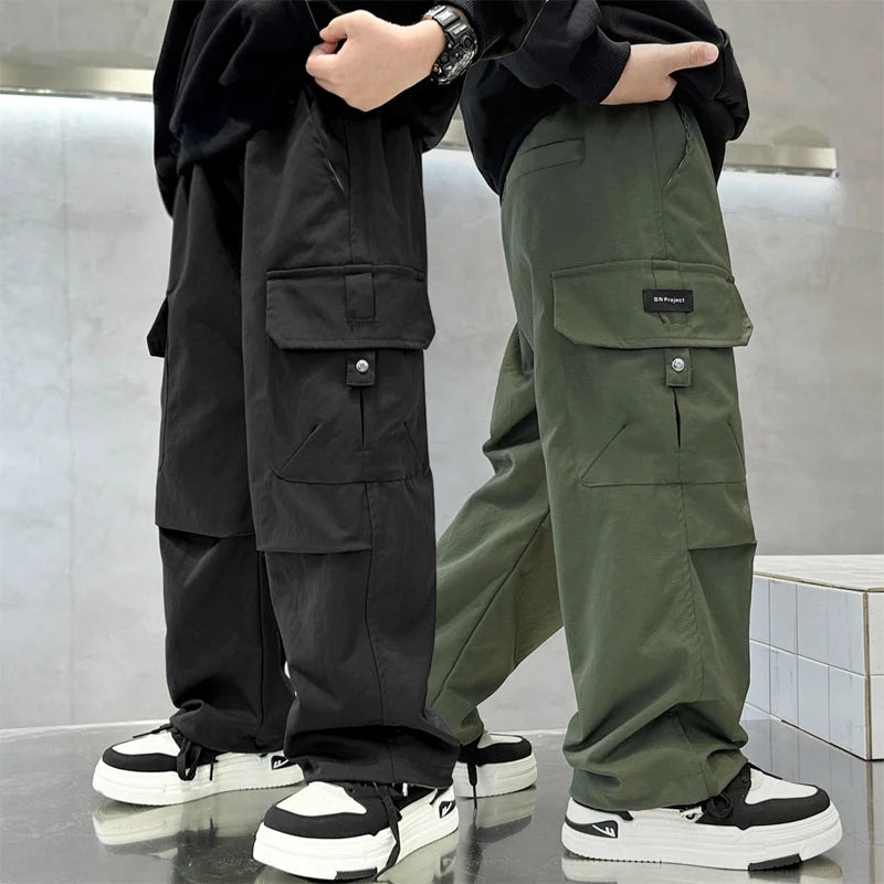 Boy Straight Pants Autumn Kids Fashion Trousers Children Casual Trackpants 2025 New Teen Work Trousers