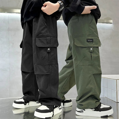 Boy Straight Pants Autumn Kids Fashion Trousers Children Casual Trackpants 2025 New Teen Work Trousers