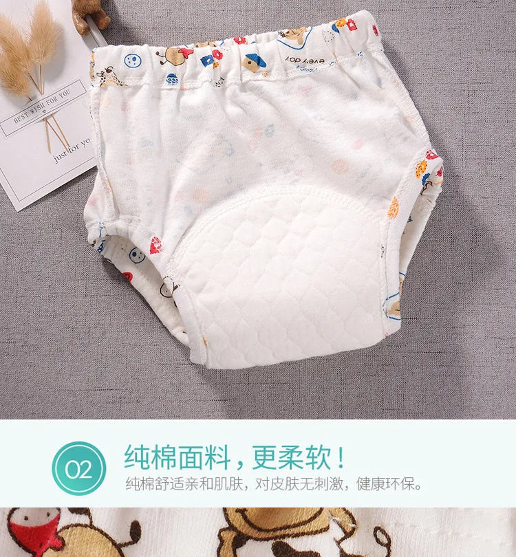 Baby Waterproof Reusable Training Pants Cute Cotton Baby Diaper Infant Shorts Nappies Panties Nappy Changing Underwear Cloth New